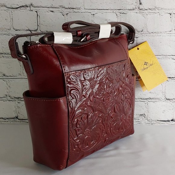 'PATRICIA NASH' 'AVELEY' CARRY-ALL ETCHED LEATHER CROSSBODY BAG - Picture 3 of 16